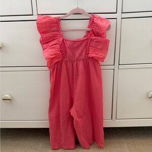 Zara Pink Ruffle Sleeve Jumpsuit